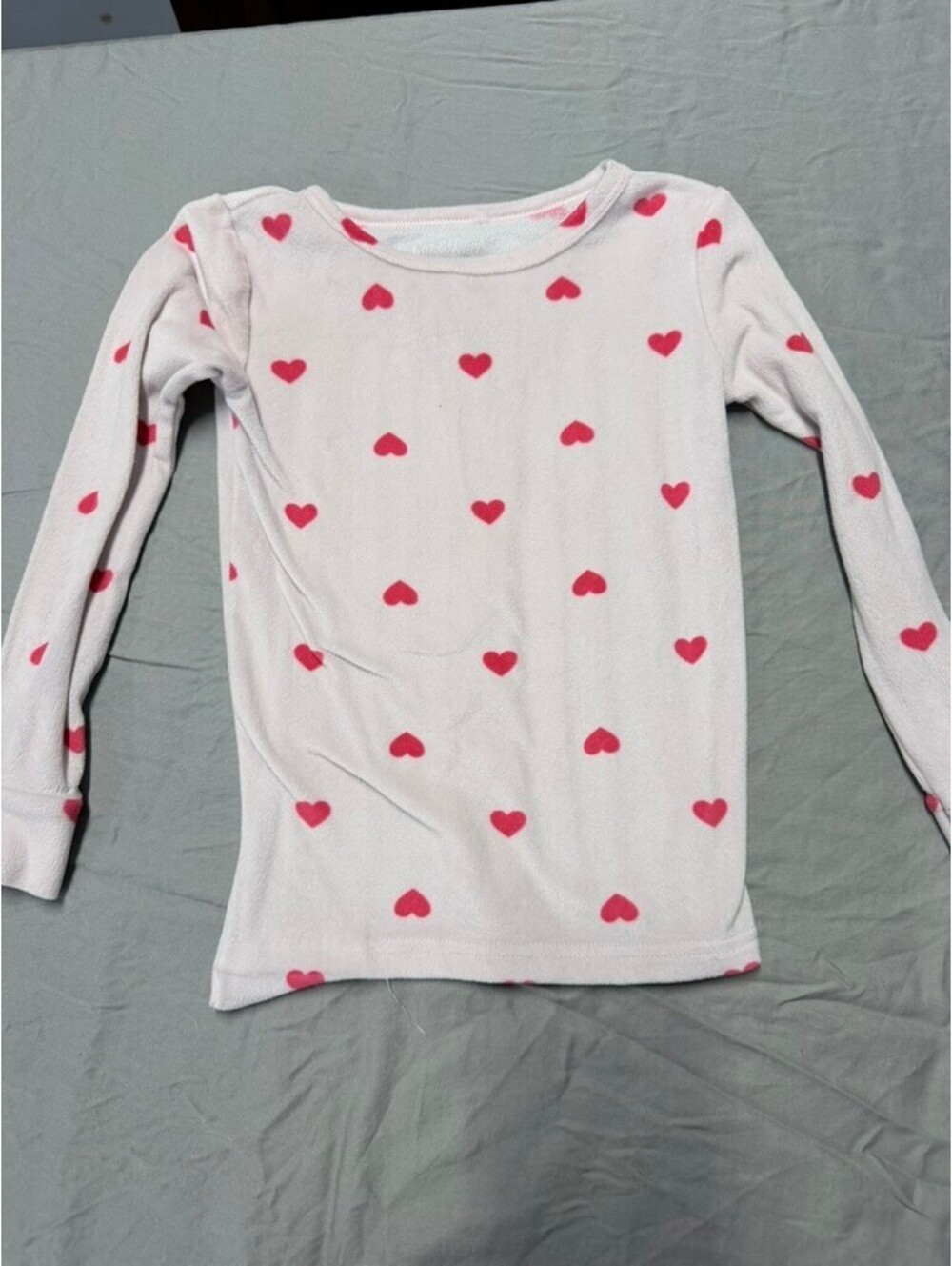 Cat & Jack Girls 5T Fleece Pj Set Pink Red Hearts 2 Piece
